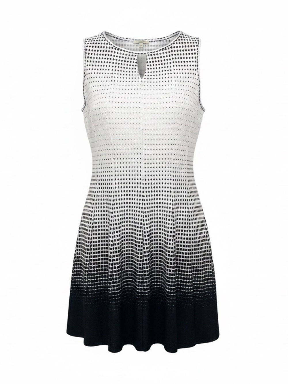 Haani White Dress with Navy Dot Pattern